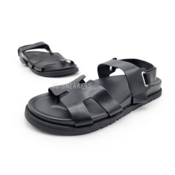 Hermes Sandals Leather Black