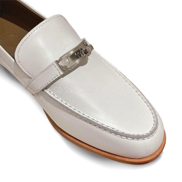 Женские лоферы Hermes Loafers White