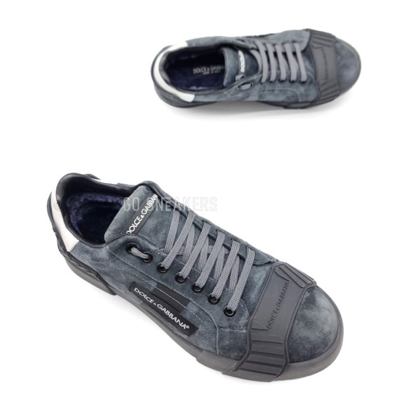 Мужские зимние кроссовки Dolce &amp;amp; Gabbana Man Winter Suede Grey