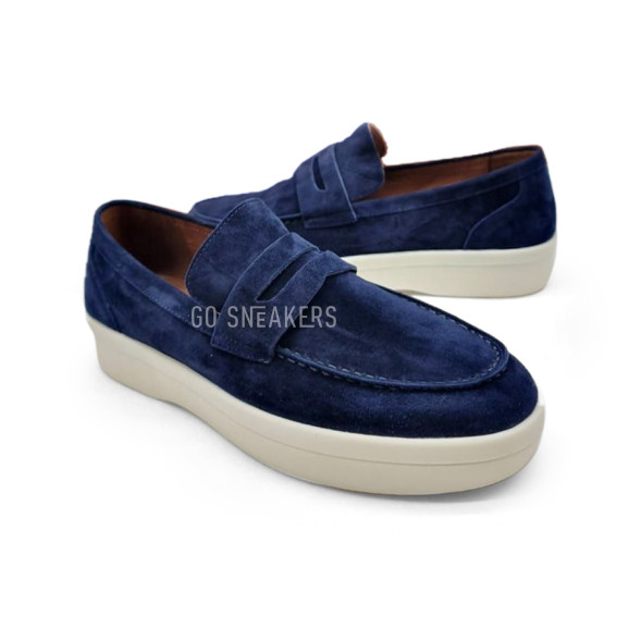 Унисекс мокасины Loro Piana Mocassins Suede Navy