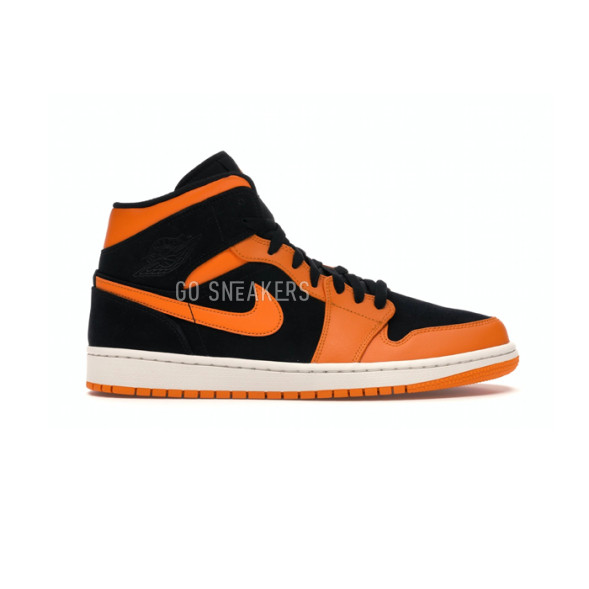 Унисекс кроссовки Nike Air Jordan 1 Mid Black Orange Peel
