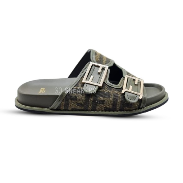 Мужские шлепки Fendi Flip-flops Double Olive