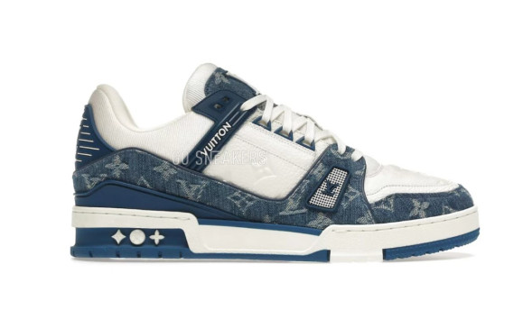 Мужские кроссовки Louis Vuitton Trainer Denim White Blue