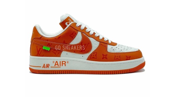 Унисекс кроссовки Louis Vuitton X Nike Air Force 1 Low White Orange