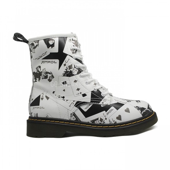 Женские ботинки с мехом Dr. Martens White/Black