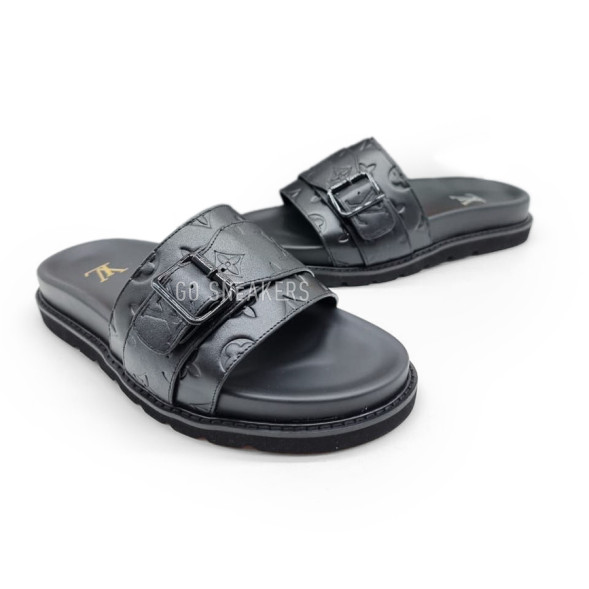 Мужские шлепки Louis Vuitton Flip-flops Leather Black