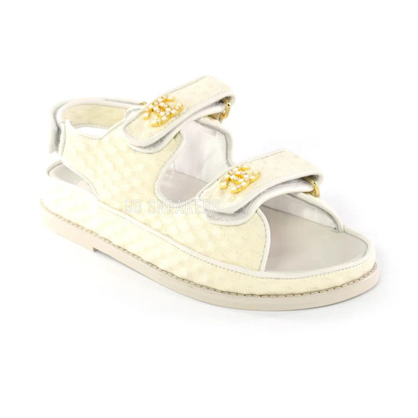 Женские босоножки Chanel Sandals Jeans White