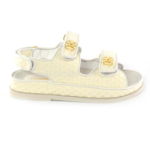 Женские босоножки Chanel Sandals Jeans White