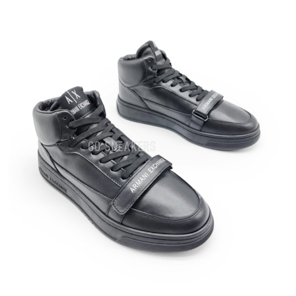 Мужские зимние кроссовки Armani Excahange Winter Leather Black